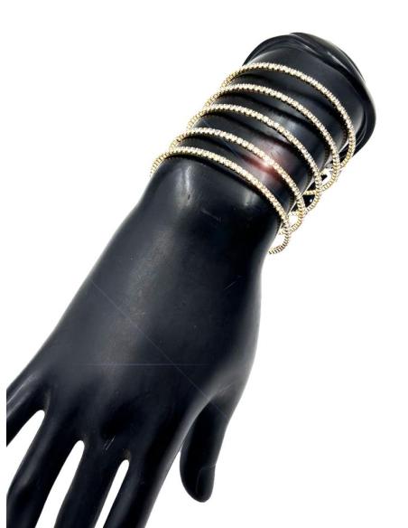 PULSERAS DE FIESTA DORADAS CON CRISTAL BRILLO VARIOS ESTILOS EN UNO