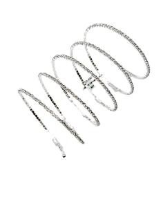 Imagen del producto PULSERAS DE FIESTA PLATEADAS CON CRISTAL BRILLO VARIOS ESTILOS EN UNO