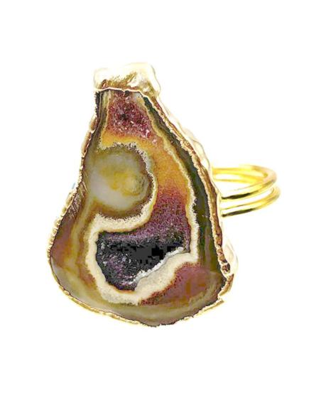 ANILLOS MUJER DE PIEDRA BONITA EN TONOS VERDOSOS Y MARRONES