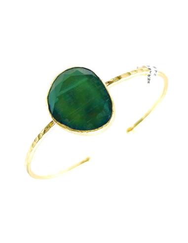 PULSERAS DORADAS CON PIEDRAS VERDES PARA BODAS