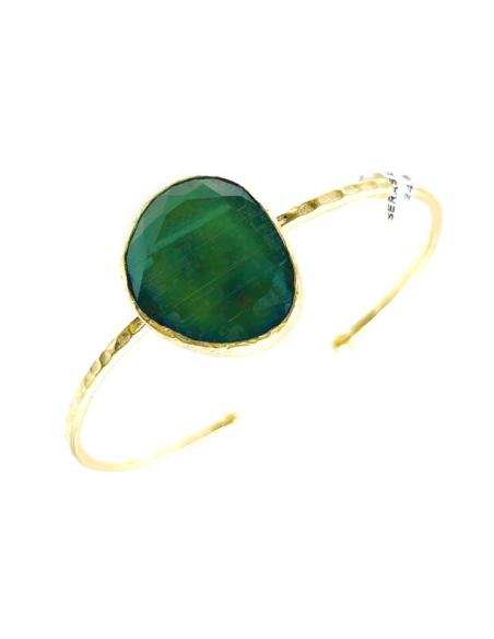 PULSERAS DORADAS CON PIEDRAS VERDES PARA BODAS