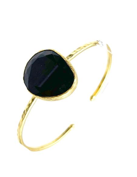 PULSERAS DORADAS CON PIEDRAS NEGRAS PARA BODAS