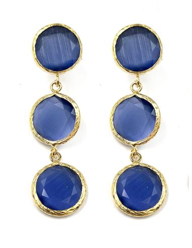 PENDIENTES LARGOS DE TRIPLE PIEDRA EN...