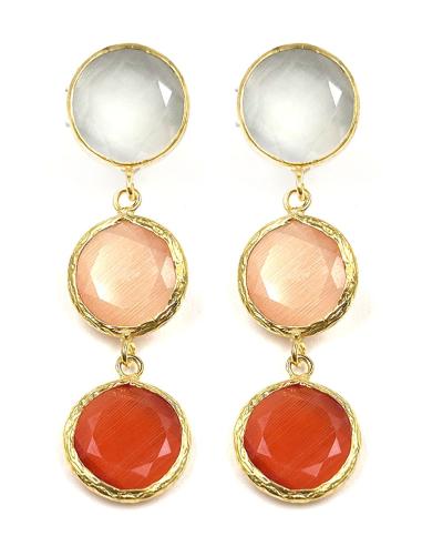 PENDIENTES LARGOS DE TRIPLE PIEDRA EN...