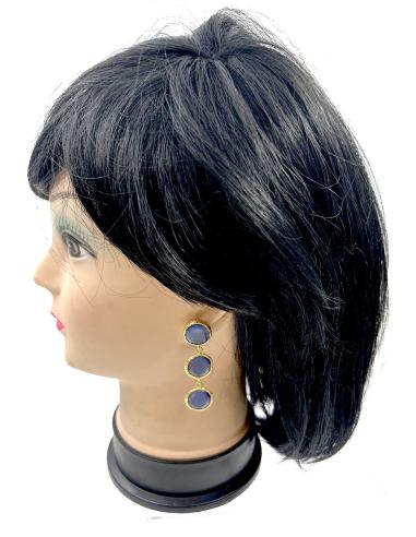 PENDIENTES LARGOS DE TRIPLE PIEDRA EN...