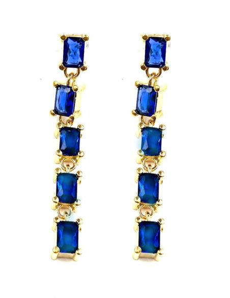 PENDIENTES AZULONES LARGOS Y FINOS PARA BODAS COMUNIONES Y BAUTIZOS