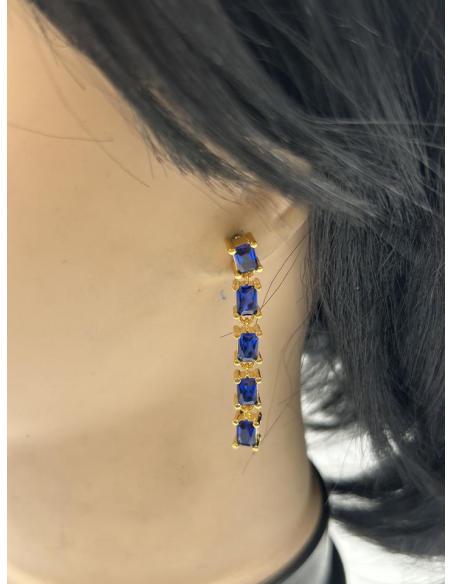 PENDIENTES AZULONES LARGOS Y FINOS PARA BODAS COMUNIONES Y BAUTIZOS