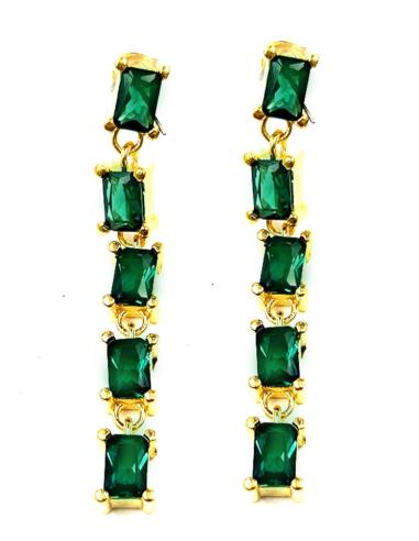 PENDIENTES VERDES ESMERALDA LARGOS Y FINOS DE BODA BAUTIZO Y COMUNION