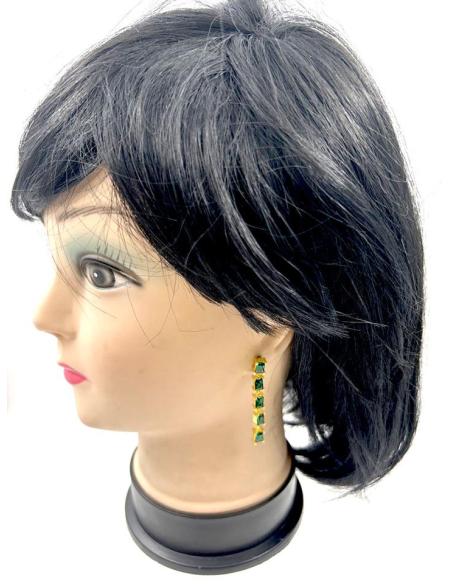 PENDIENTES VERDES ESMERALDA LARGOS Y FINOS DE BODA BAUTIZO Y COMUNION