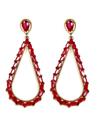PENDIENTES LARGOS DE FIESTA ROJOS PARA INVITADAS DE BODAS Y EVENTOS