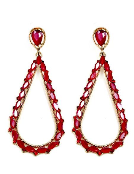 PENDIENTES LARGOS DE FIESTA ROJOS PARA INVITADAS DE BODAS Y EVENTOS