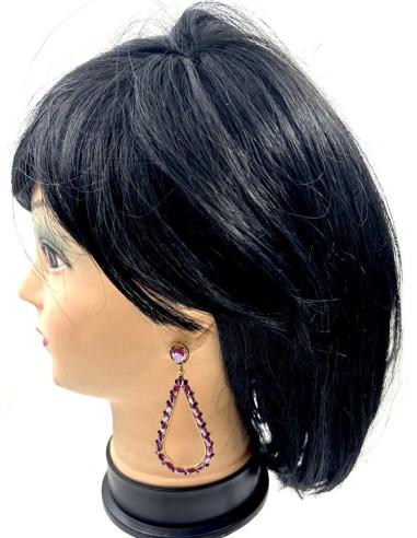 PENDIENTES LARGOS DE FIESTA VINO PARA INVITADAS DE BODAS Y EVENTOS