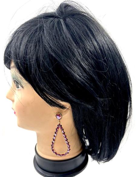 PENDIENTES LARGOS DE FIESTA VINO PARA INVITADAS DE BODAS Y EVENTOS