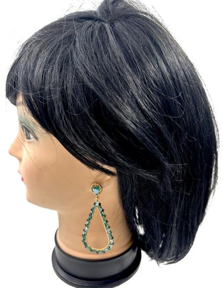 PENDIENTES LARGOS DE FIESTA VERDES BOTELLA DE BODA Y EVENTOS