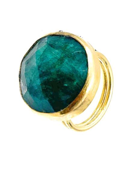 ANILLOS MUJER VERDES DE PIEDRA SEMIPRECIOSA DISEÑO AJUSTABLE