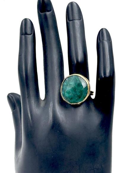 ANILLOS MUJER VERDES DE PIEDRA SEMIPRECIOSA DISEÑO AJUSTABLE