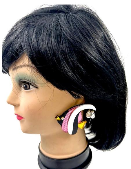 PENDIENTES MUJER PARA BODA CON PECECILLOS EXOTICOS CON PERLAS