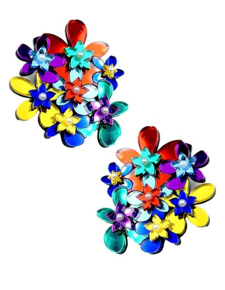 PENDIENTES BODA FLORALES EN ATRACTIVOS COLORES DISEÑO HAWAIANO