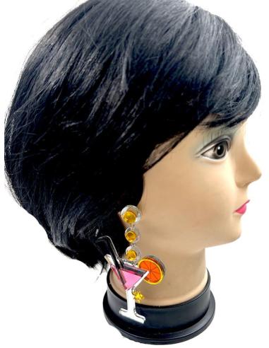 PENDIENTES LARGOS DE FIESTA CON COPAS COSMOPOLITAN
