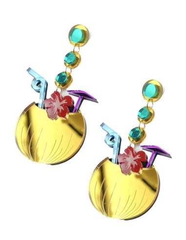 PENDIENTES LARGOS DE FIESTA CON COCOS HAWAI