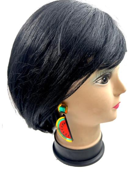 PENDIENTES ROJOS LARGOS DE DISEÑO CON SANDIA
