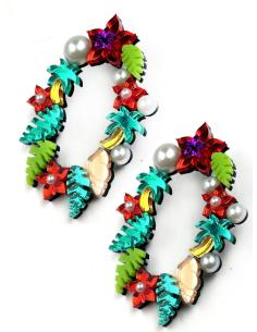PENDIENTES DE INVITADA DE BODA DISEÑO TROPICAL Y FAVORECEDOR