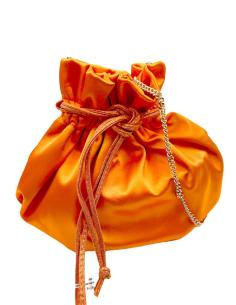 BOLSOS NARANJAS PARA INVITADAS DE BODA LIMOSNERA BOMBONERA SEDOSA