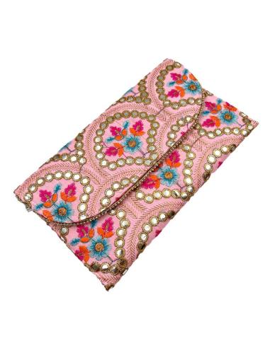 BOLSOS BODA INVITADA ROSAS CARTERA CON FLORES Y DECORACION .