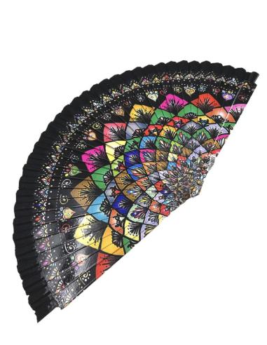 ABANICOS ORIGINALES NEGROS CON VISTOSA DECORACION