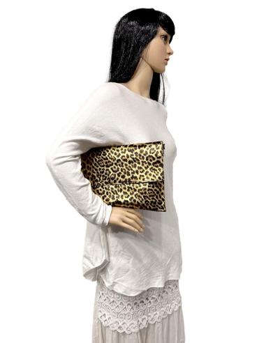 BOLSOS PIEL ANIMAL PRINT LEOPARDO DISEÑO CARTERA AMPLIA METALIZADA