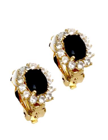 PENDIENTES MUJER DE CLIP NEGROS PEQUEÑOS PARA BODAS