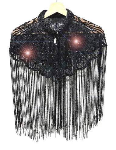 CAPAS NEGRAS DE FIESTA Y BODA CON FLECOS JOYA