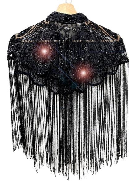 CAPAS NEGRAS DE FIESTA Y BODA CON FLECOS JOYA