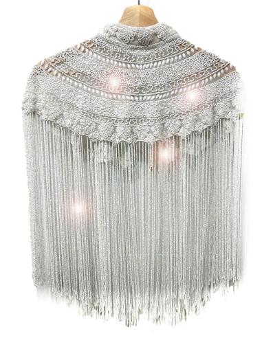 CAPAS BLANCAS DE FIESTA Y BODA CON FLECOS JOYA