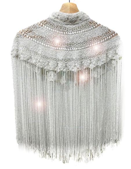 CAPAS BLANCAS DE FIESTA Y BODA CON FLECOS JOYA
