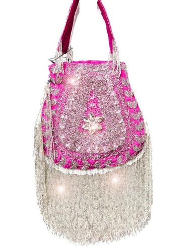 BOLSOS MADRINA DE BODA FUCSIAS CON FLECOS JOYA ESTILO VINTAGE