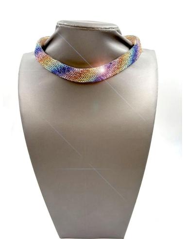 COLLARES DE FIESTA Y BODA CON CRISTAL MULTICOLOR