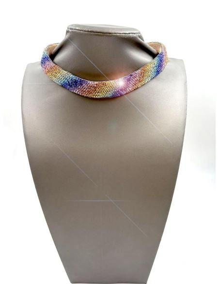 COLLARES DE FIESTA Y BODA CON CRISTAL MULTICOLOR