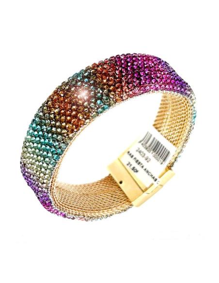 PULSERAS FIESTA ANCHAS CON CRISTAL CHIC MULTICOLOR