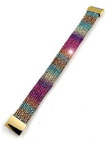 PULSERAS FIESTA ANCHAS CON CRISTAL CHIC MULTICOLOR