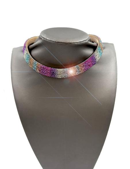 COLLARES DE FIESTA CRISTAL MULTICOLOR BRILLO CHIC PARA NOCHE Y EVENTOS