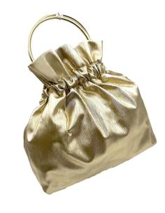 BOLSOS DE INVITADA DORADOS ASA REDONDA METALICA