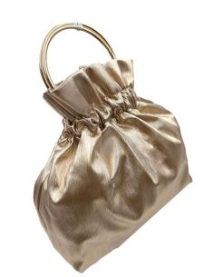 BOLSOS DE INVITADA ORO ROSA ASA REDONDA METALICA