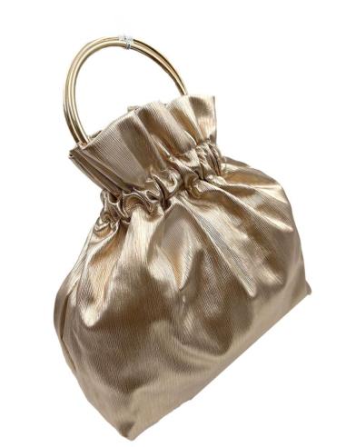 BOLSOS DE INVITADA ORO ROSA ASA REDONDA METALICA