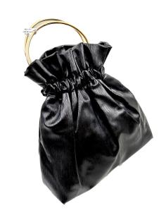 BOLSOS DE INVITADA NEGROS ASA REDONDA METALICA