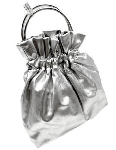 BOLSOS DE INVITADA PLATEADOS ASA REDONDA METALICA