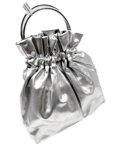 BOLSOS DE INVITADA PLATEADOS ASA REDONDA METALICA