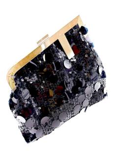 BOLSOS DE LENTEJUELAS NEGROS DISEÑO ACTUAL PARA NOCHE FIESTA Y BODA