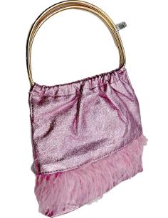 BOLSOS ROSAS AÑOS SETENTA CON ASAS Y PLUMAS BOMBONERA PARA BODAS