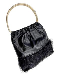 BOLSOS NEGROS ELEGANTE ESTLO LADY ASAS Y PLUMAS IDEAL INVITADAS DE BODAS